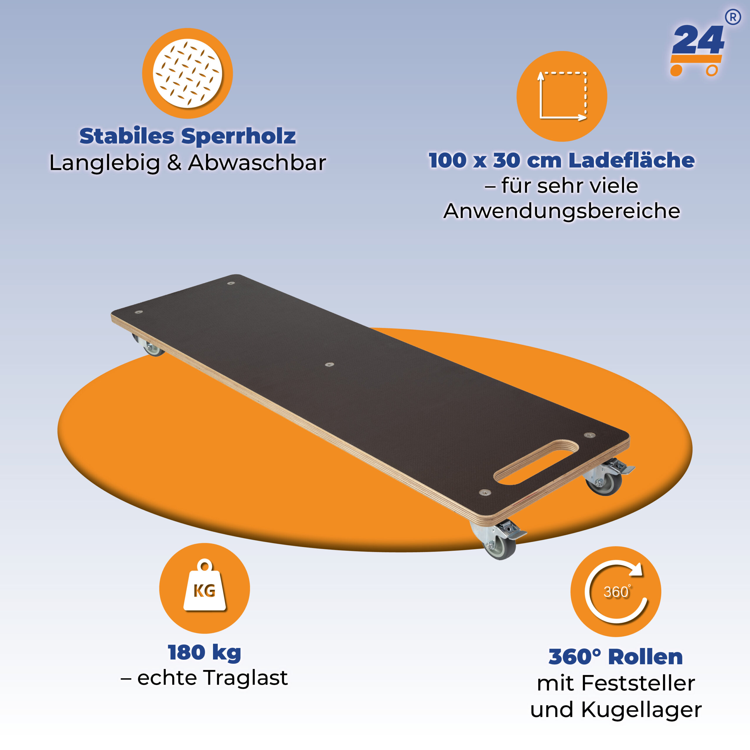 Rollbrett „Lastenmeter“ – 180kg Tragkraft – Bild 3